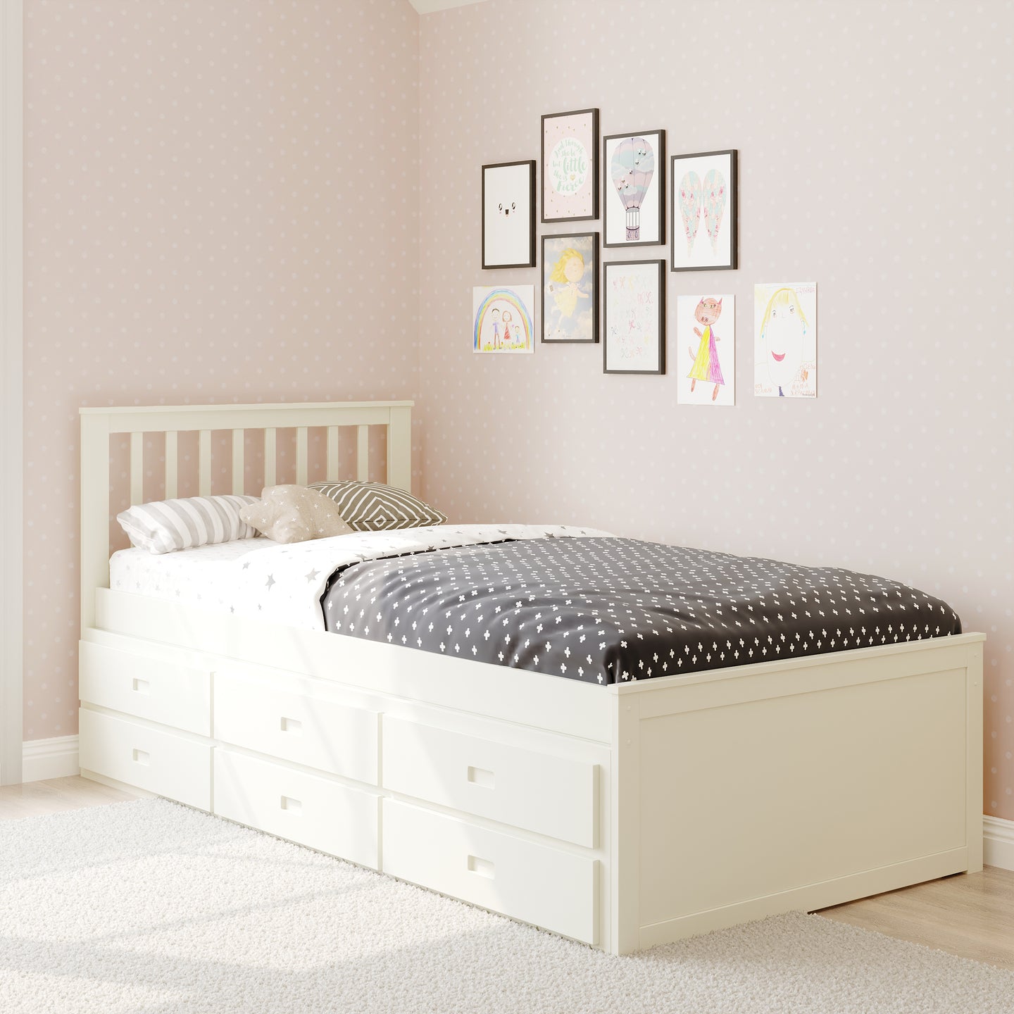 Ivy Guest Bed with Trundle & Drawers